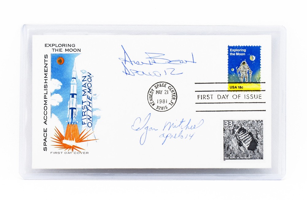 Alan Bean & Edgar Mitchell SIGNED Exploring the Moon Cover FDC Apollo Moonwalker