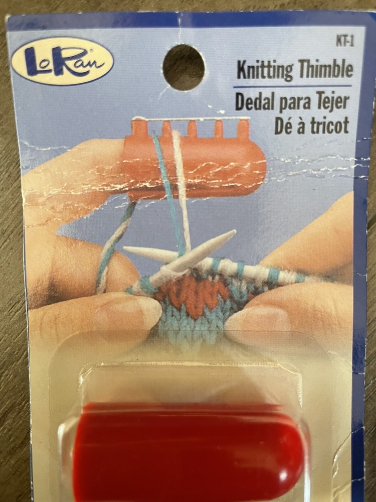 Vtg LORAN KNITTING THIMBLE 4-Thread Yarn Guide Finger Protection Thread HTF NEW