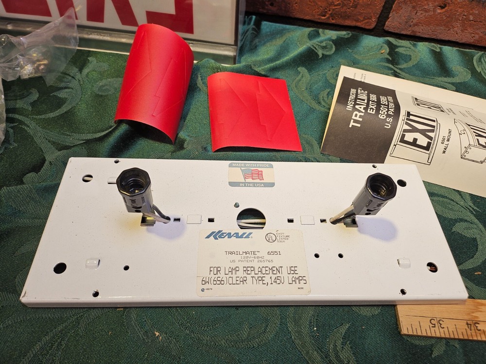 Lot of (2) Exit Signs Trailmate 6501 Series