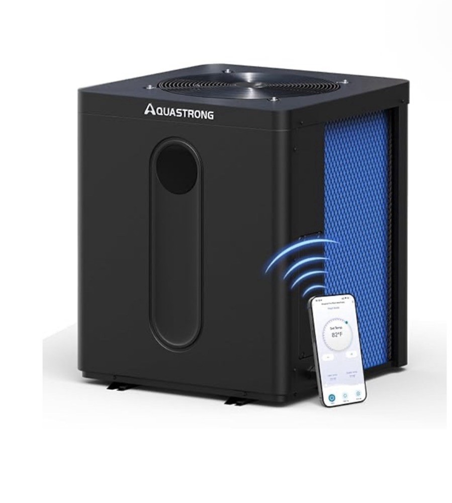 AQUASTRONG 39,000 BTU Top Discharge Inverter Swimming Pool Heat Pump, 9,000 Gal
