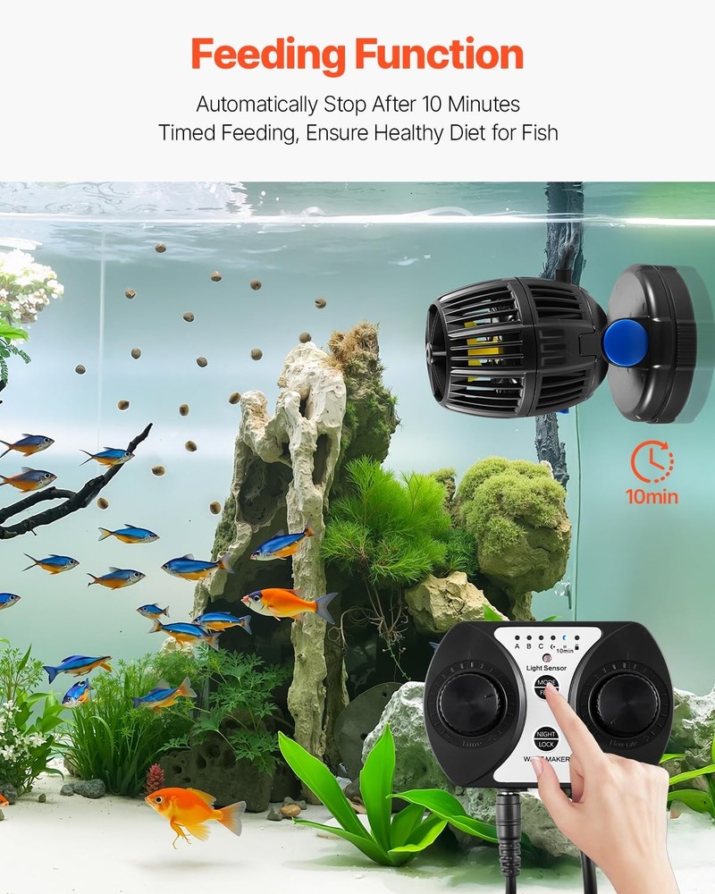 Vevor Aquarium Wave Maker 10W 1057 GPH Quiet Strong DC Powerhead Adjustable Fish