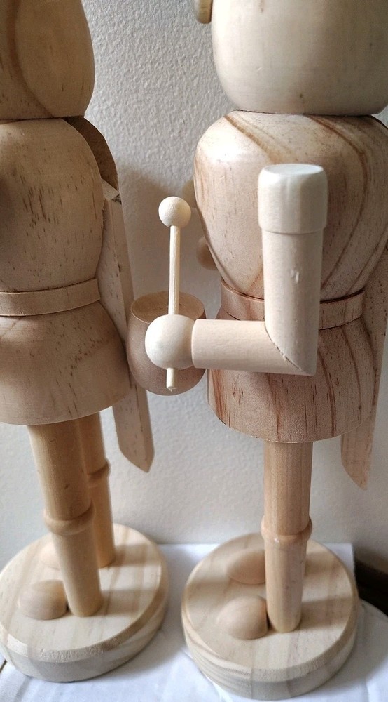 Make Market Wood Easter Bunny Rabbit Nutcracker Pair Unpainted Art Craft Project