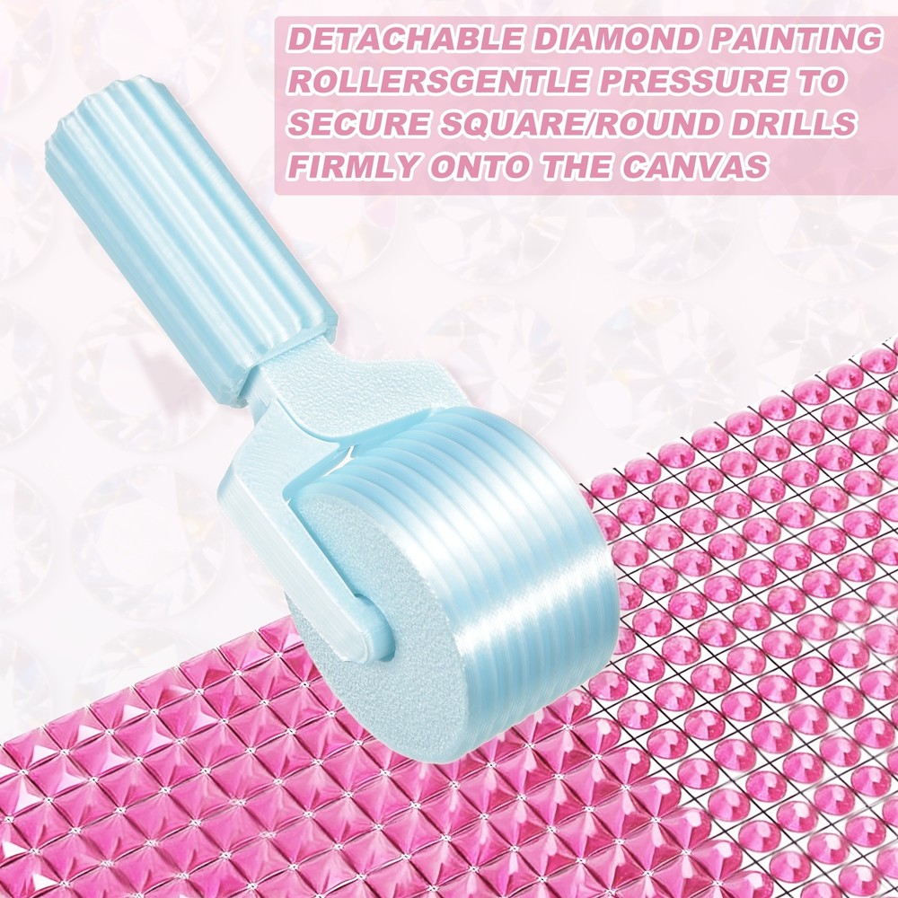 2Pcs Diamond Art Roller, Detachable Diamond Paint Tools(Red/Blue)