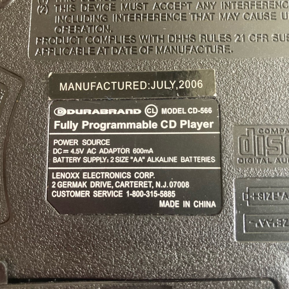 Durabrand WORKING Programmable CD Player Blue-Silver with 10 CD Carrying Case