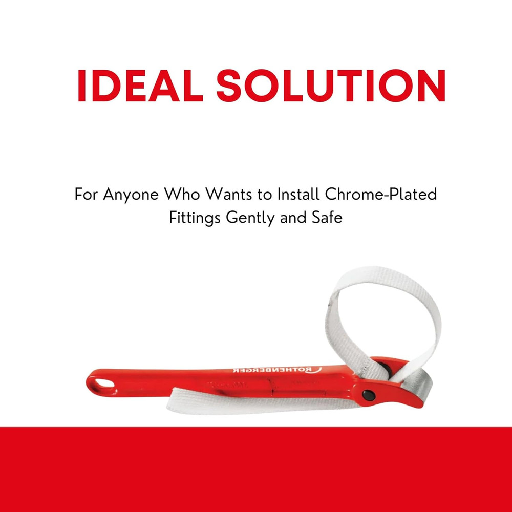 8" Strap Wrench with Gentle Grip - Aluminum Body & Replaceable Nylon Strap