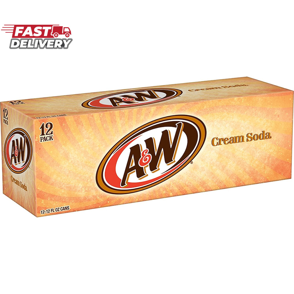 A&W Cream Soda, 12 Fl Oz Cans, 12 Pack