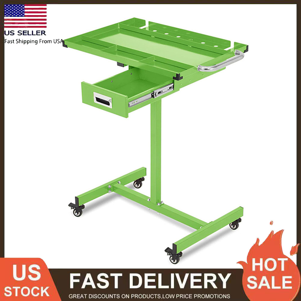 Tear Down Tray Mobile Work Table 220lbs Capacity Rolling Tool Table with Drawer