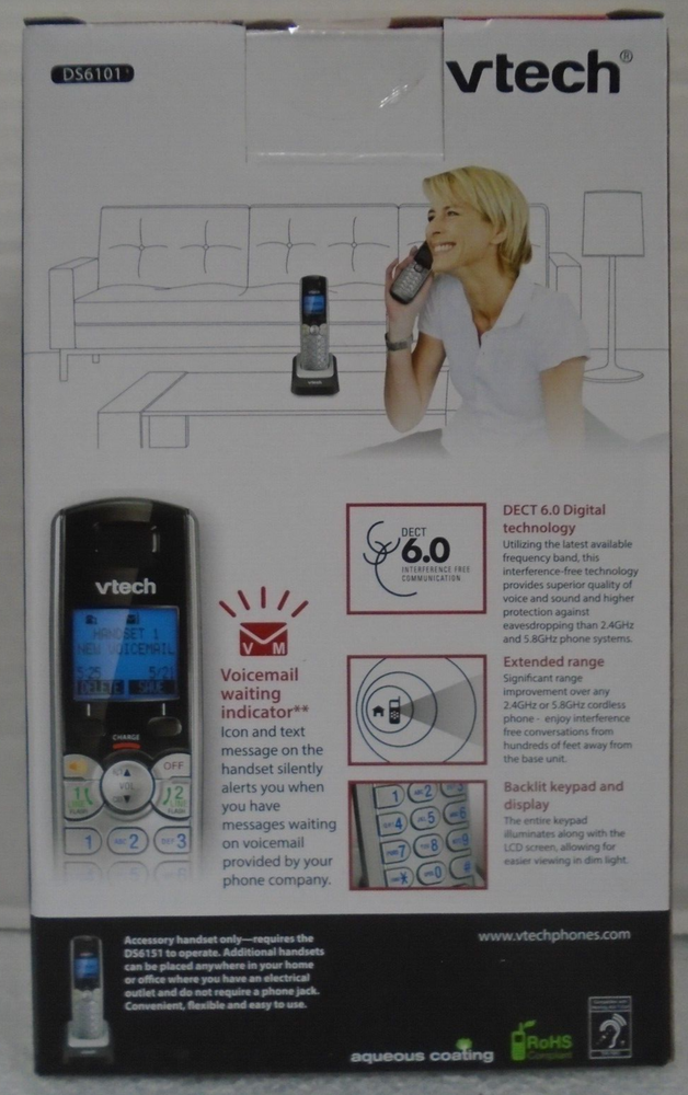 Vtech 4 Pack DS6101 Extra Accessory Expansion Additional Handsets for DS6151 New