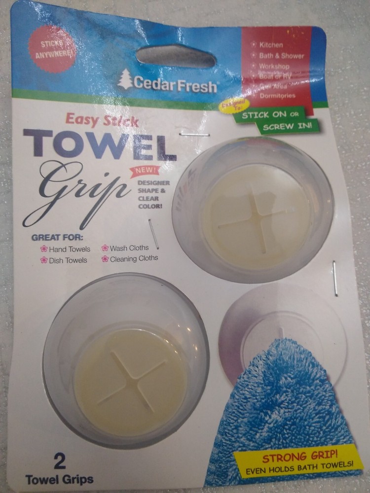 CEDAR FRESH EASY STICK TOWEL GRIP TWO KITCHEN BATH DORMITORY hook hanger