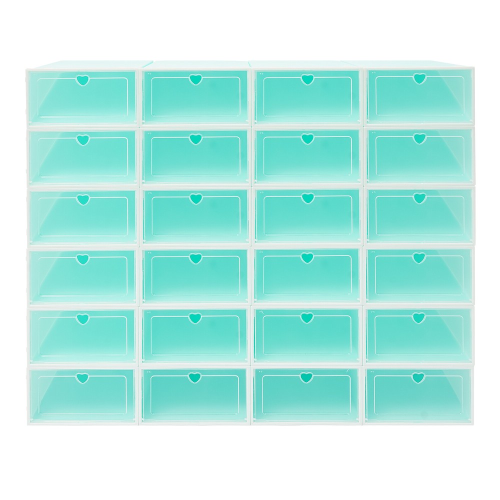 24PCS Shoe Storage Box Stackable Shoe Storage Organizer Container 33*23*14cm