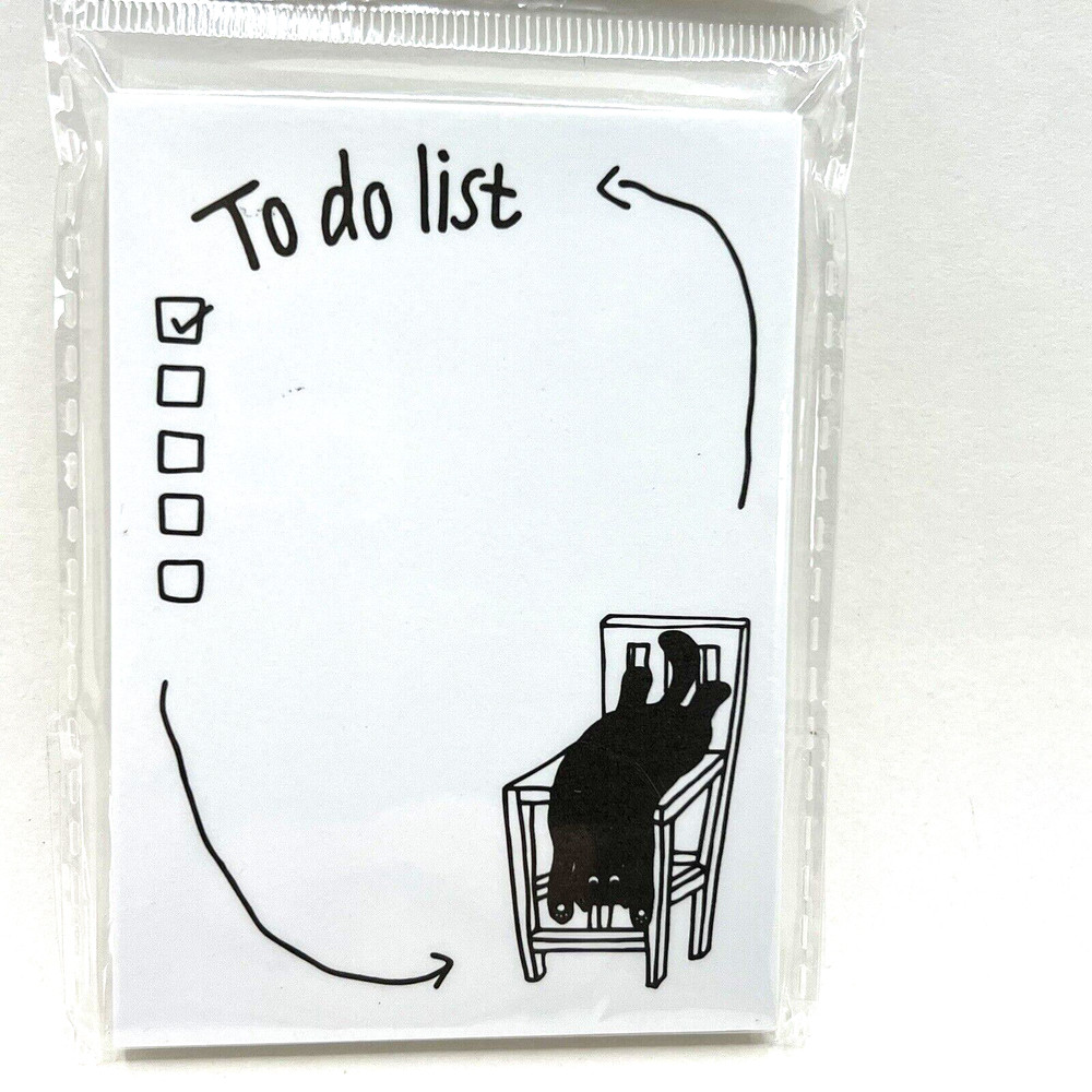 Lazy Black Cat To Do List Note Pad