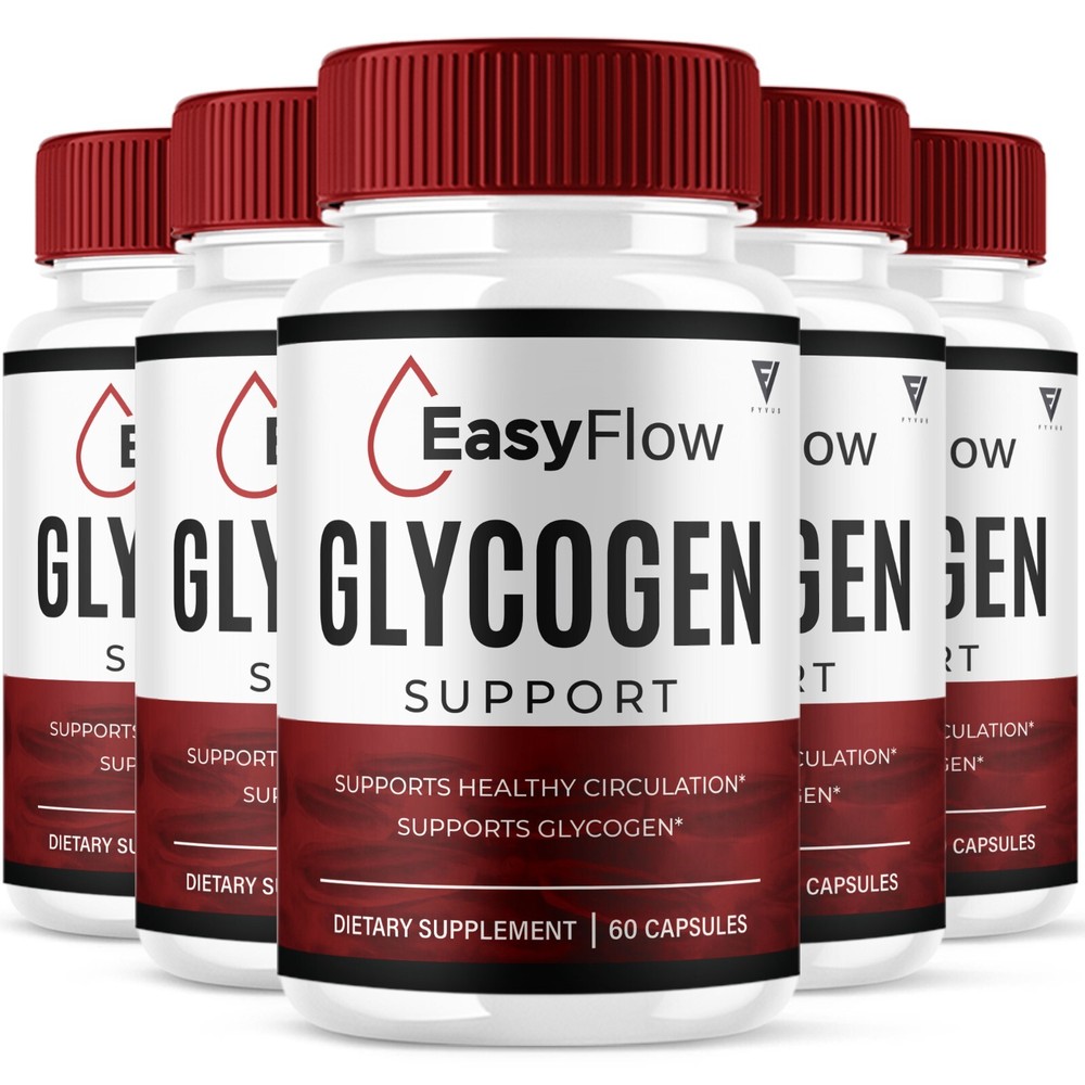 (5 Pack) Easy Flow Glycogen Support Capsules, Easy Flow Pills (300 Capsules)