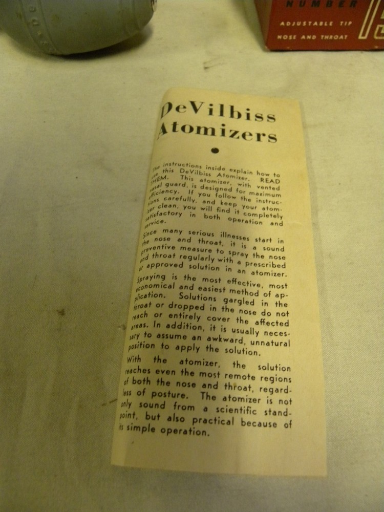 Vintage DeVilbiss No.15 Atomizer With Original Box