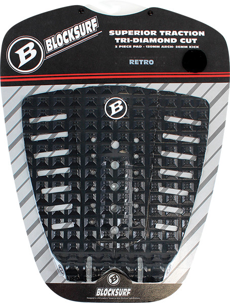 BLOCK SURF RETRO TAILPAD BLK/WHITE