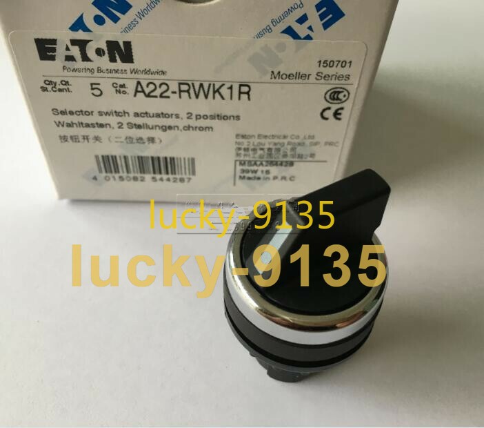 5pc New EATON two position selector button switch A22-RWK1R