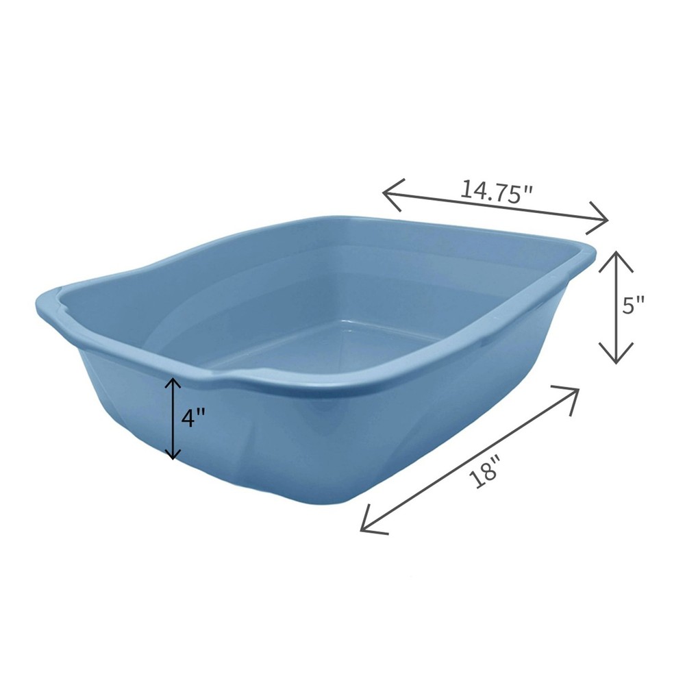 (2 pack) Van Ness Plastics Cat Litter Pan Blue Large