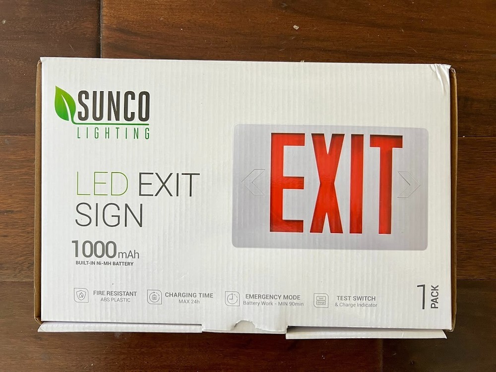 Sunco Lighting LED Exit Signs with Emergency Lights Double Sided