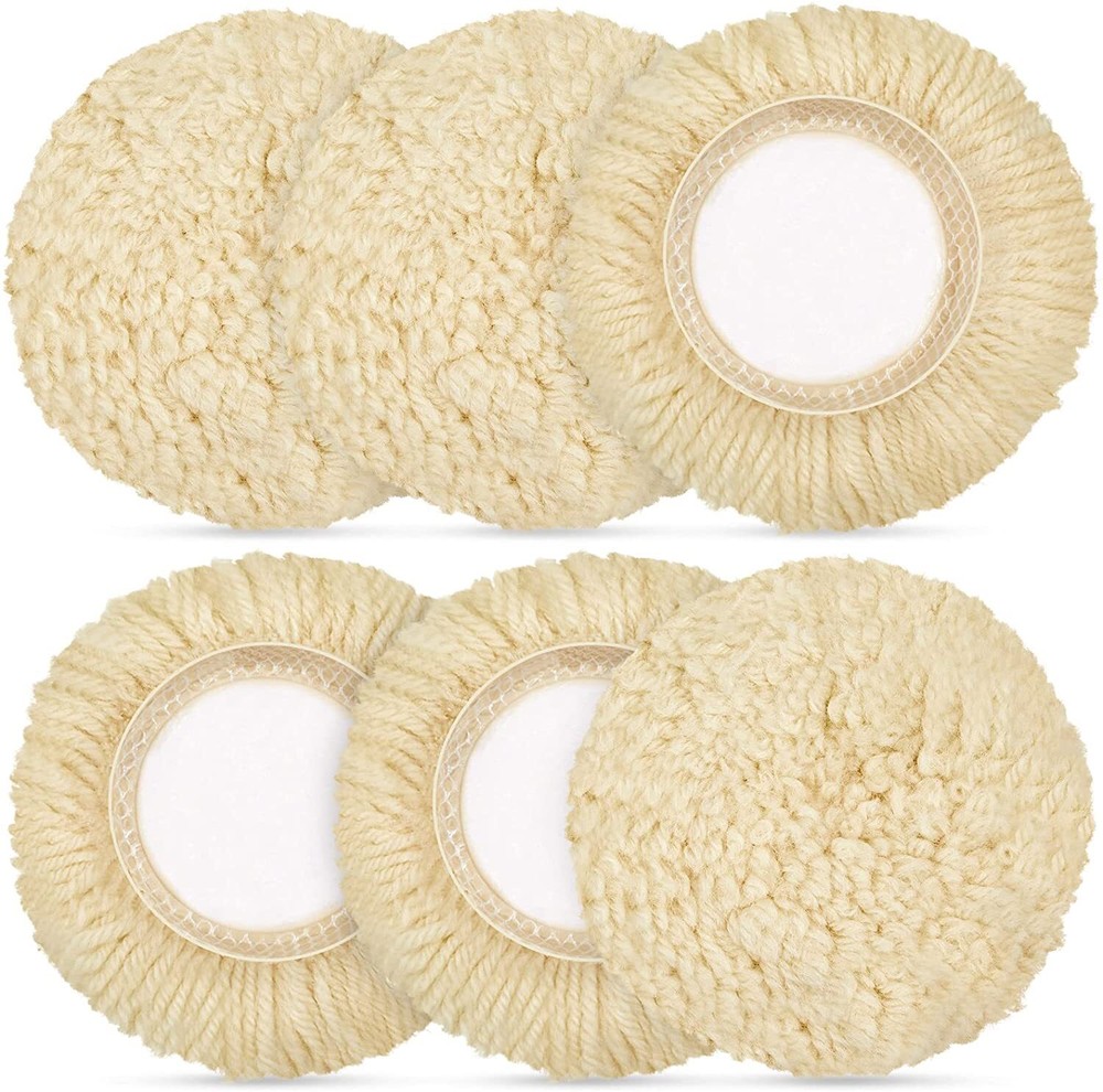 3"Wool Buffing Pad Premium Polishing Pads for Car Polishing Kit Wool Hook & Loop