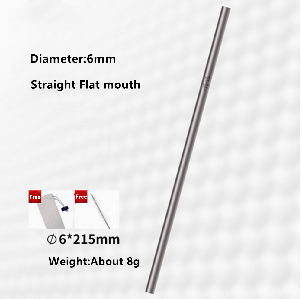 Pure Titanium HighGrade Drinking Straw Outdoor Tableware EDC Tool+cleaning Brush