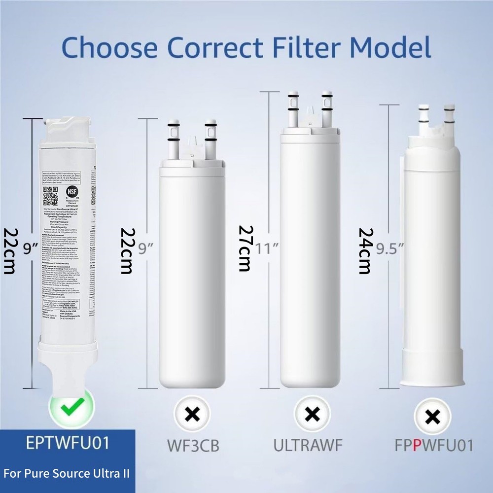 For Frigidaire EPTWFU01 Refrigerator Filter Replacement Water Cartridge Button