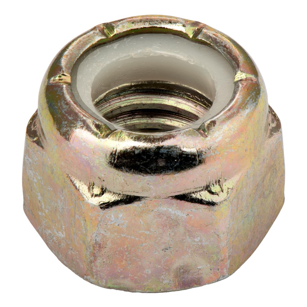 10 Pack - 3/4" Grade 8 Hex Lock Nuts, Fine Thread, Nylon Insert, Yellow Zinc Fin