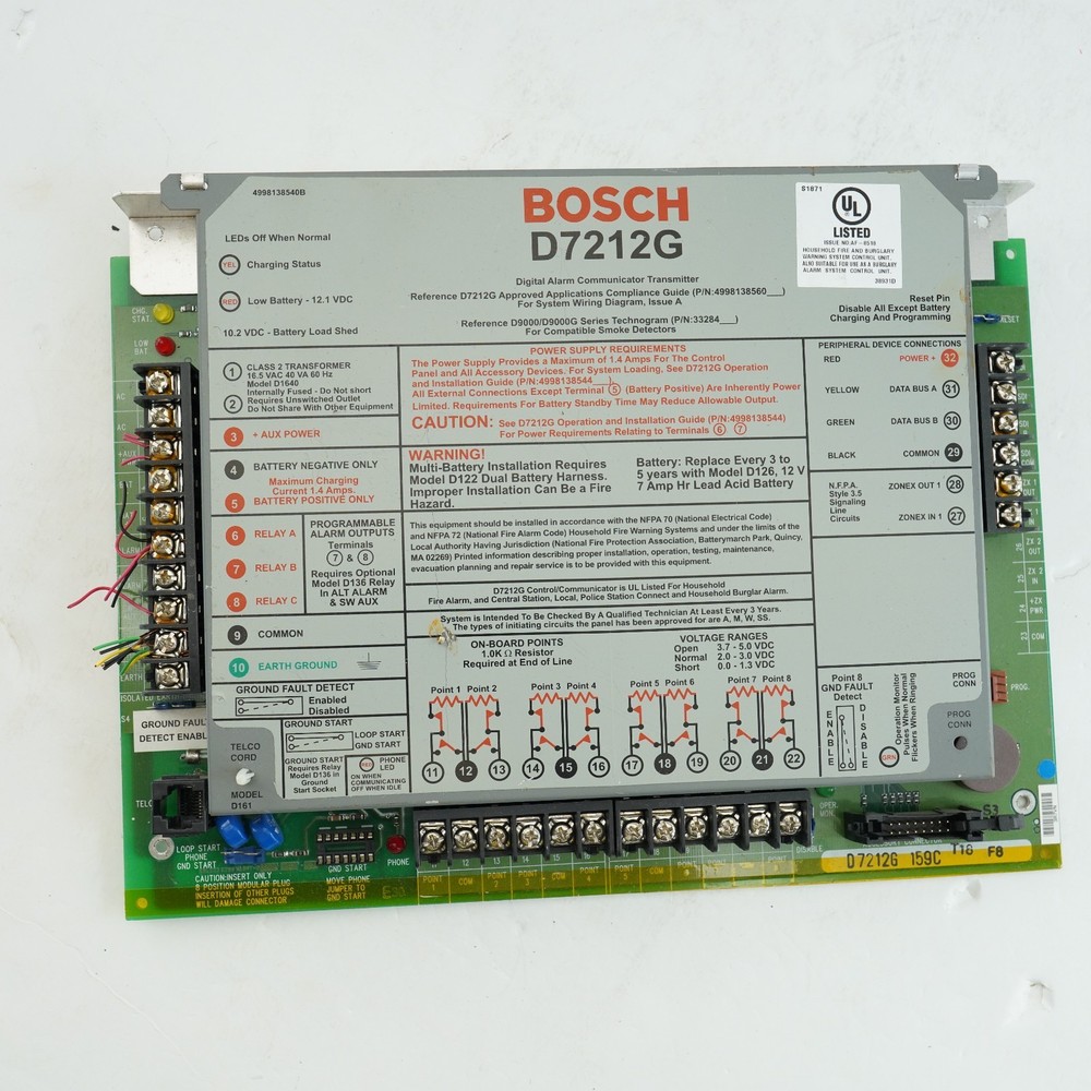 BOSCH D7212G SECURITY CONTROLLER BY RADIONICS UNTESTED AS FOUND