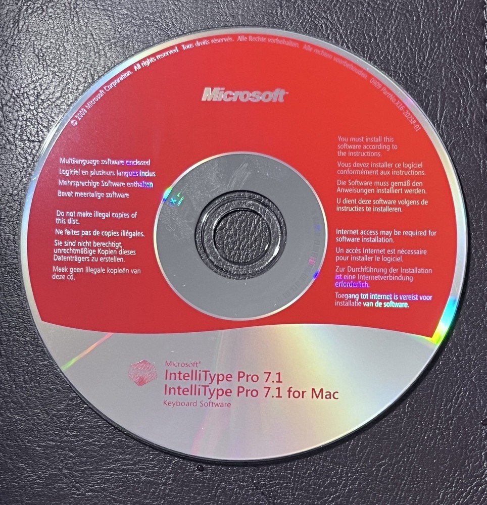 Microsoft Intellipoint 7.1 Mouse Software CD-Rom PC & Mac Disc Only Tested