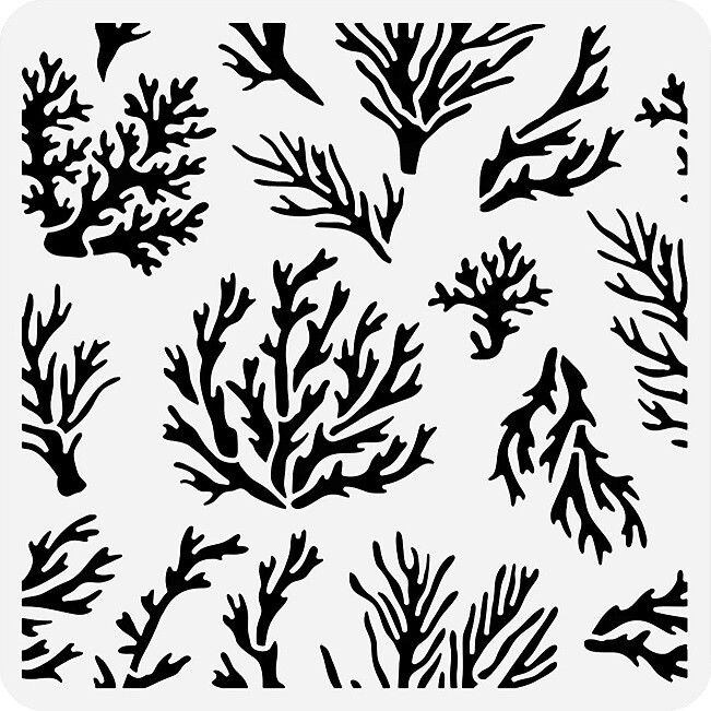 8"x8" Plastic Stencil - Coral (ME208)*****