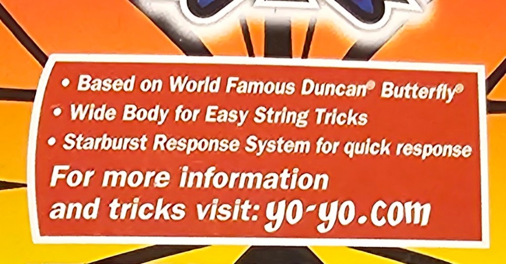DUNCAN BUTTERFLY XT YO-YO BRAND NEW IN ORIGINAL PKG
