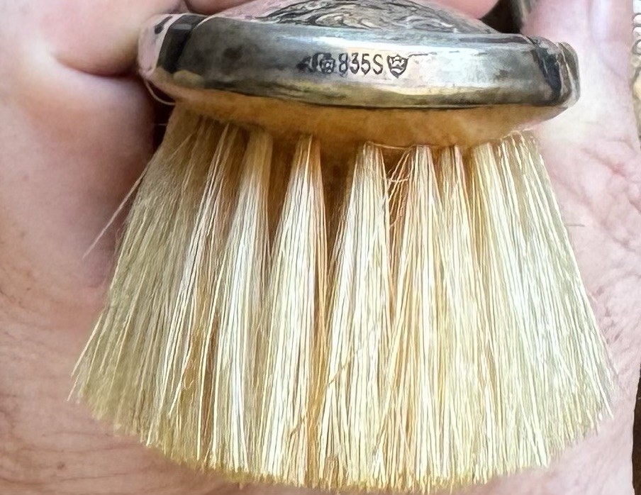 Antique German WOLDERMAN VOSS 835 SILVER Vanity Set Mirror Brush Comb BERLIN