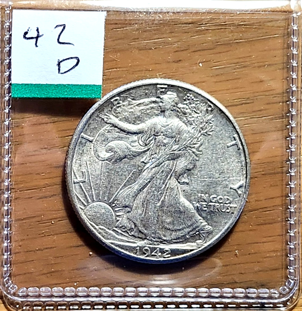 90% SILVER 42 D WALKING LIBERTY HALF