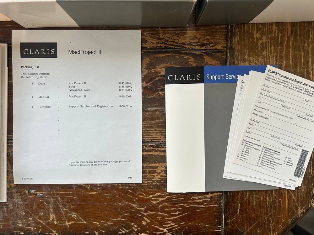 Claris MacProject II Boxed Software Disks Manuals Vintage