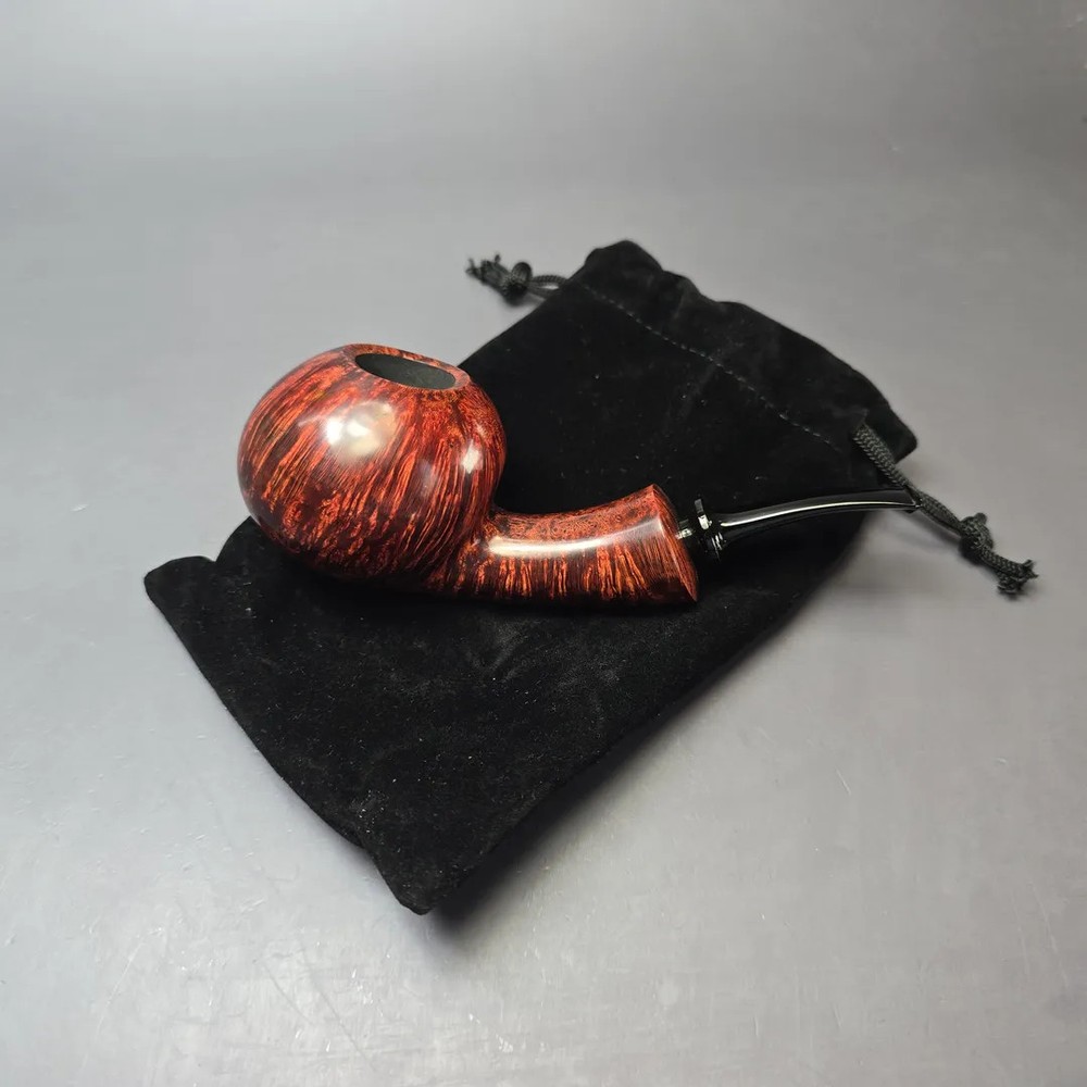 Wandi Riyadi Smooth Speeding Tomato Handmade Briar Pipe, New