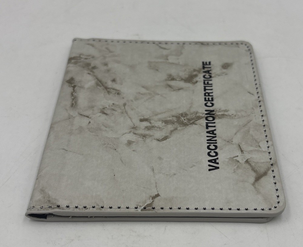 Vaccination Card Protector 4x3in, Gray Marble. New