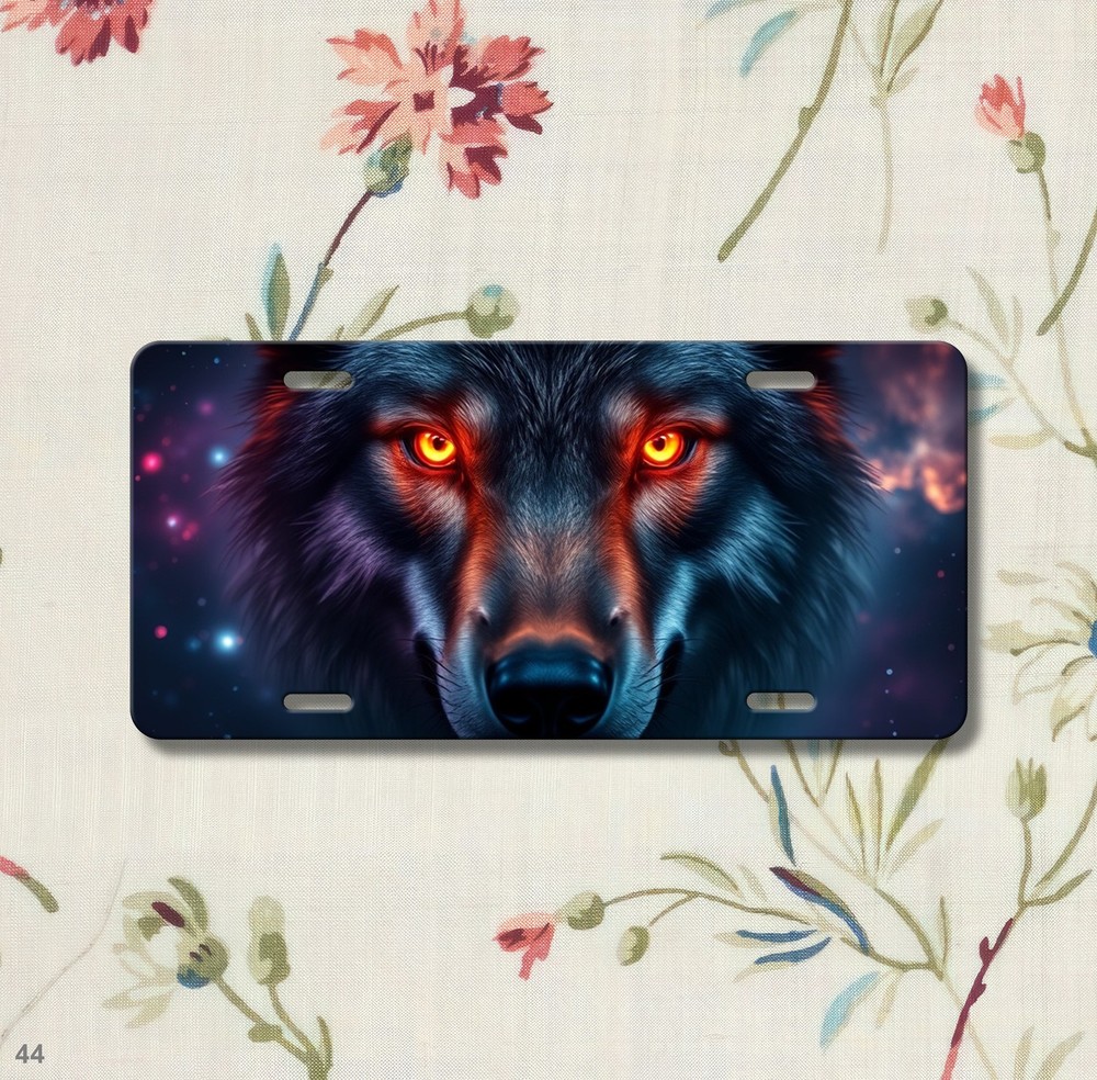 Bold Wolf License Plate Optional Text Vanity Plate Unique Gift