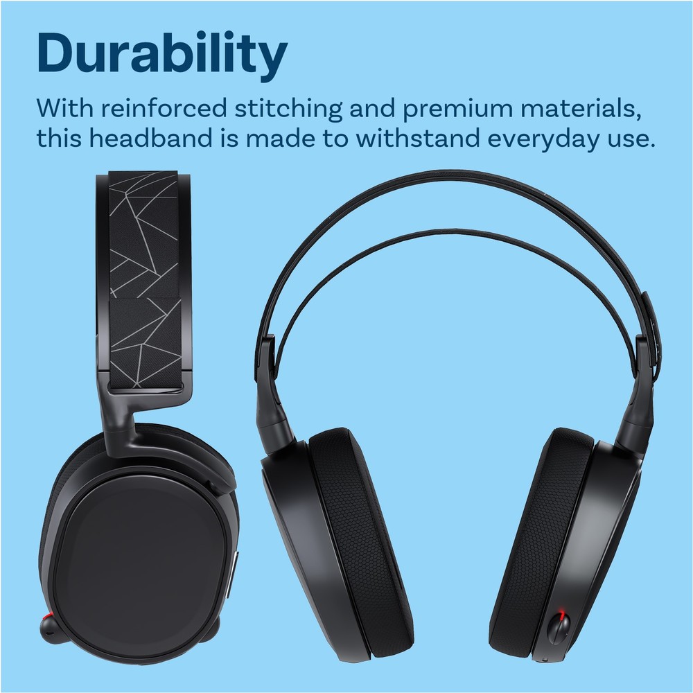Replacement Headband for SteelSeries Arctis 7/9/Pro/Prime - Elastic Pad Black