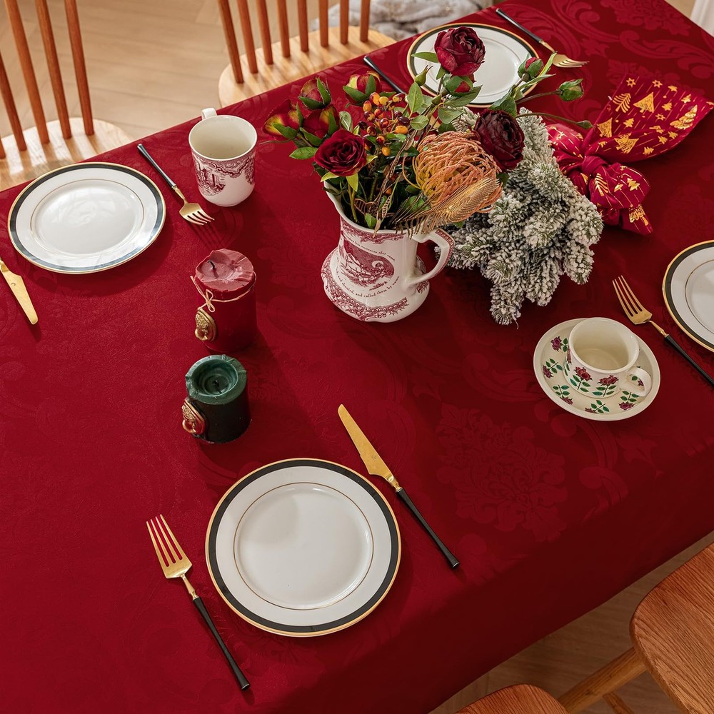 Romanstile Christmas Jacquard Rectangle 60" x 84" (Rectangular), Red