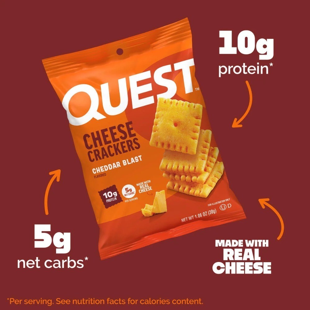 High Protein Cheddar Cheese Snack Crackers with Real Cheese 4 Pack