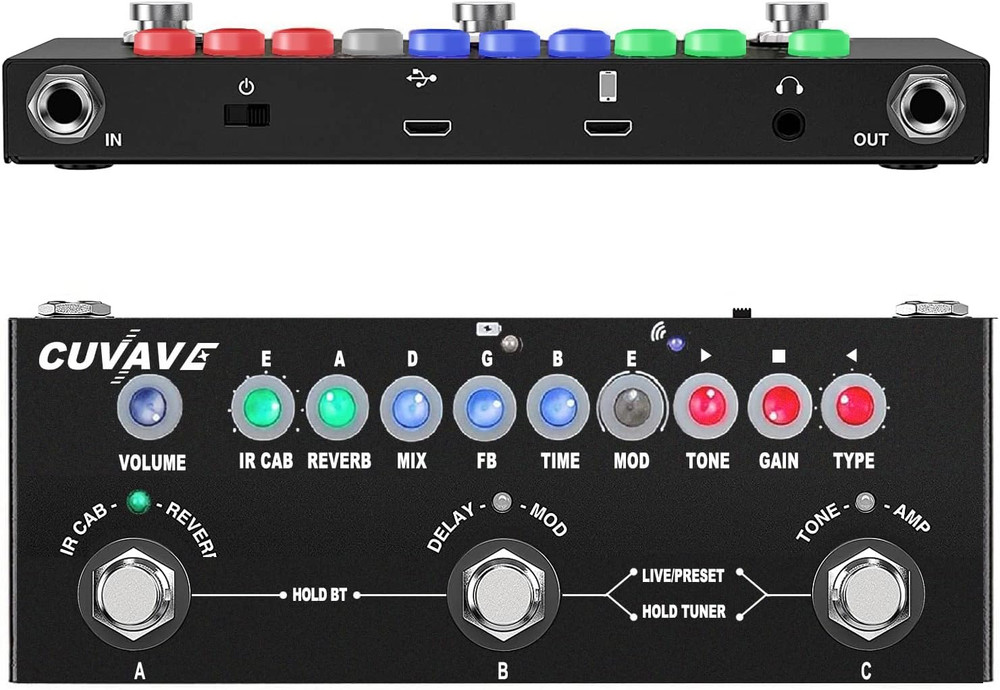 Multi Effects Guitar Pedal,Cube Baby Guitar Multi Effects Pedal Delay Chorus Pha