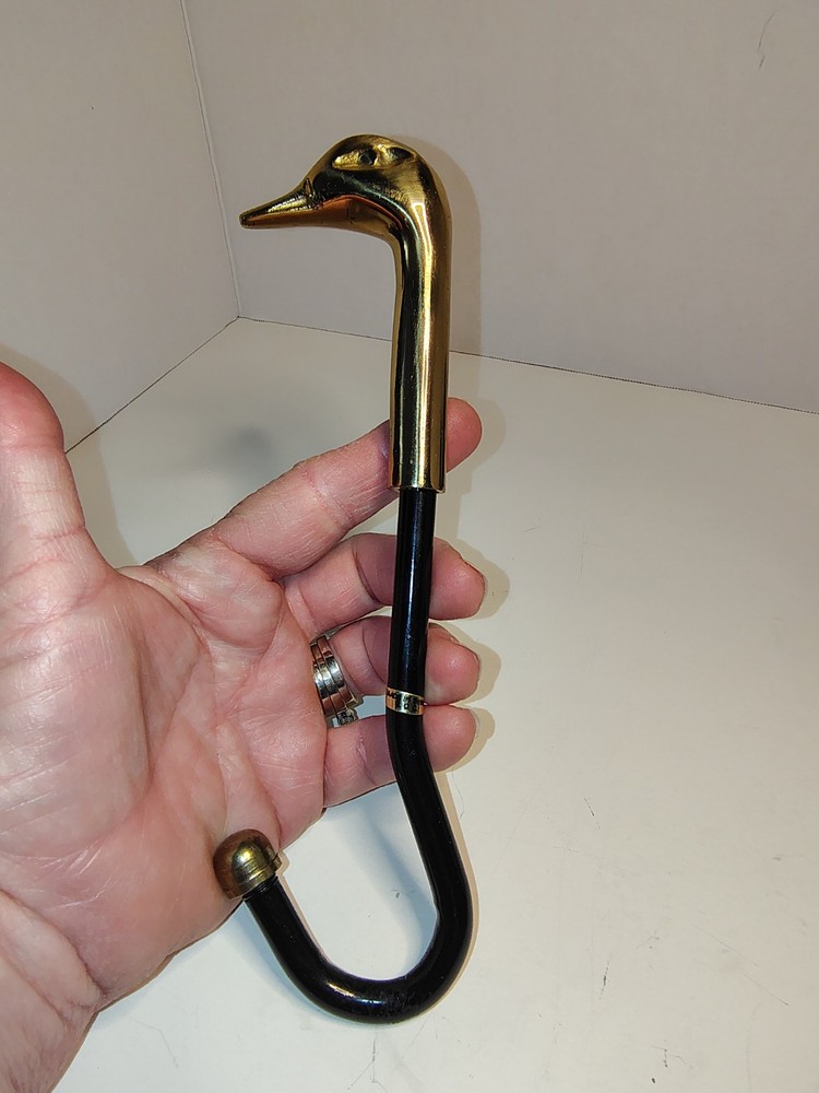 Brass Goose/Mallard Duck Fireplace Damper Pull Hook Hanger