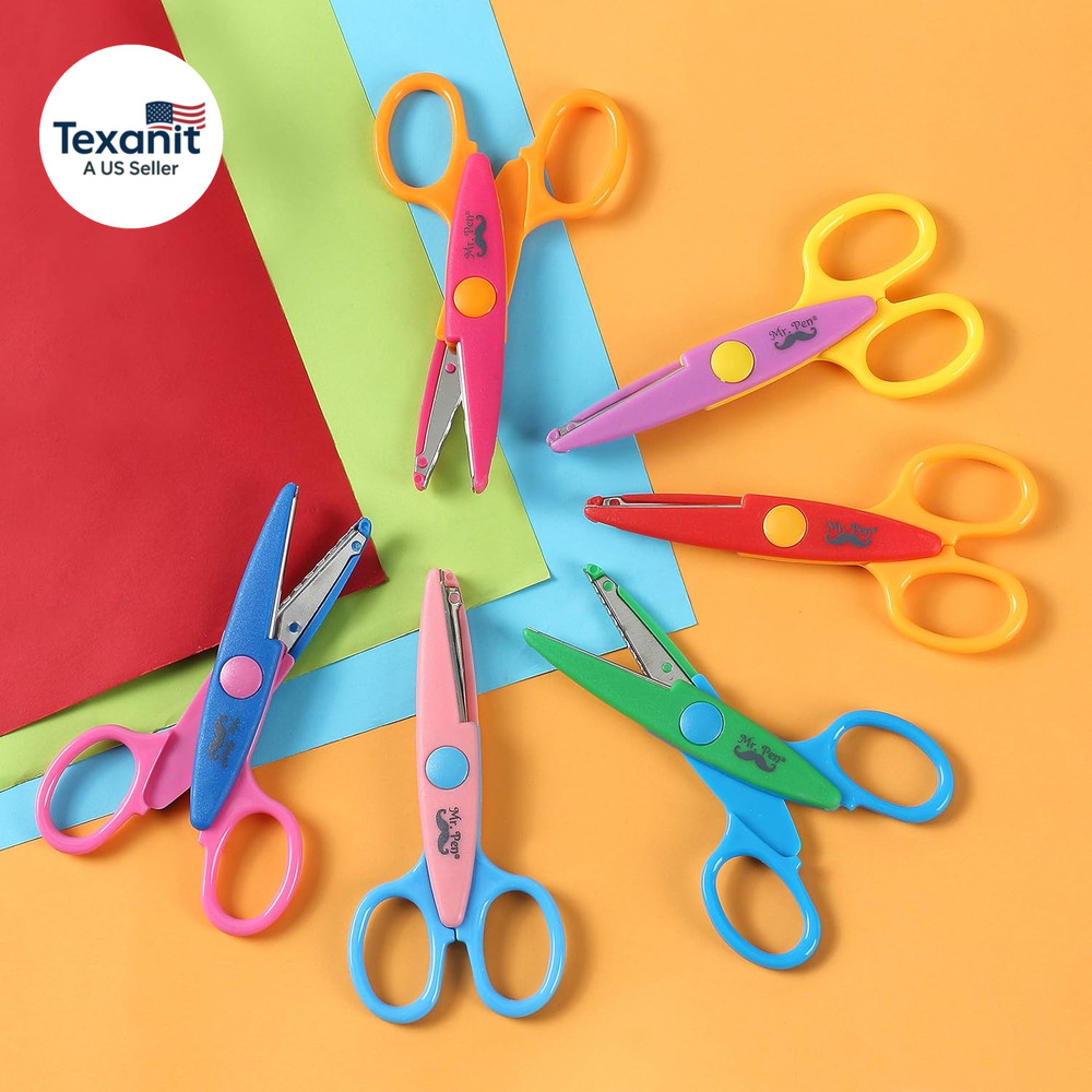 Craft Scissors - Decorative Edge, 6 Pack, Zig Zag, Scrapbooking, Fancy, Pattern,