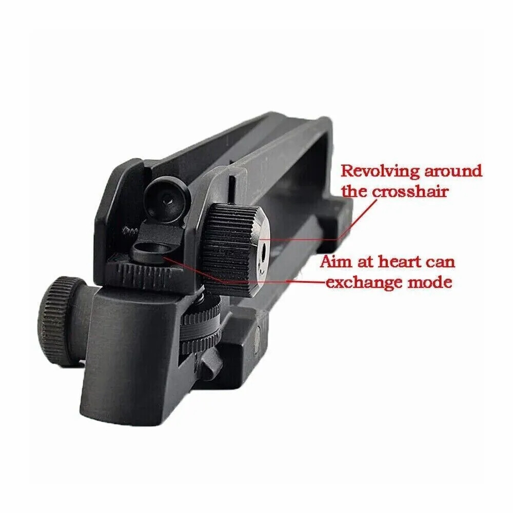 Metal Tactical Rear Sight Carry Handle Mount Adjust Removable Low Profile Mount