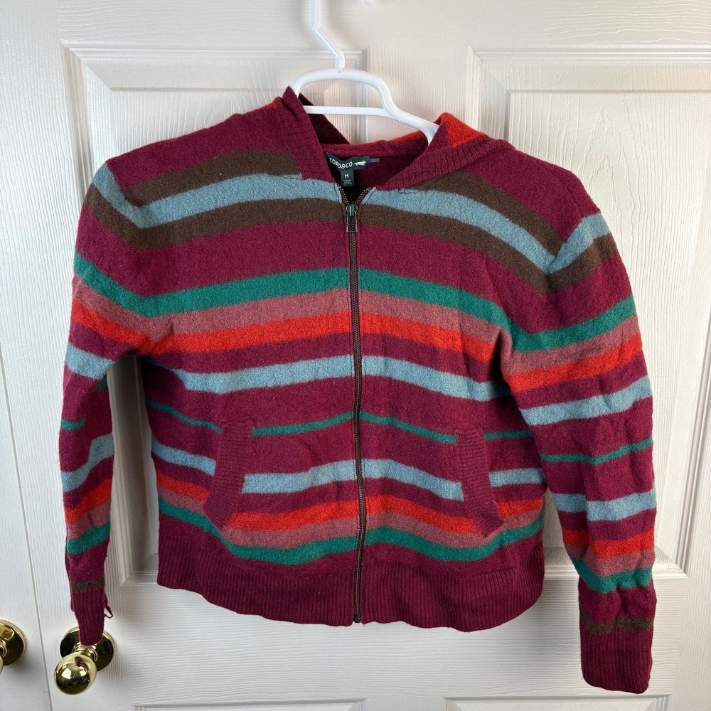 Toad & Co B'Wool 2.0 Striped Full Zip Hoodie Sweater Wool Non Mulesed Medium M