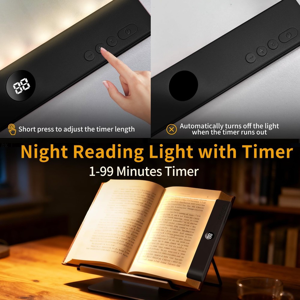 Rechargeable LED Book Light Panel Full Page Reading Lamp