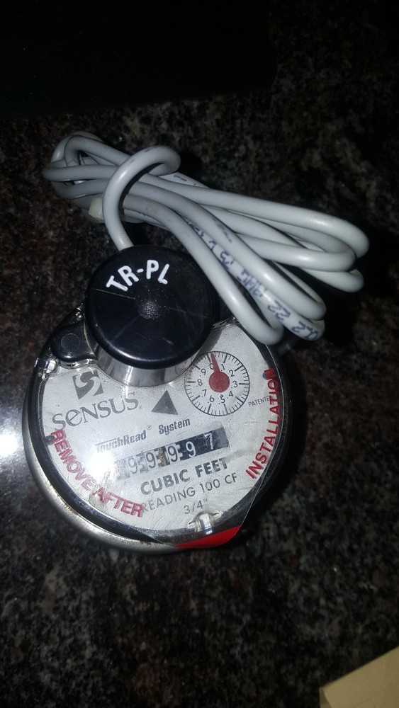 Sensus water meter  3/4"  Reading 100 Cubic feet.