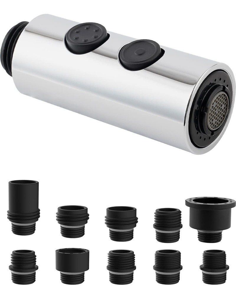 Pull Out Sink Sprayer Head Replacement,2 Function Kitchen Faucet Head 11 Adapter