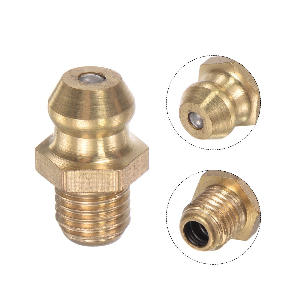 Brass Straight Hydraulic Grease Fitting Accessories M6*0.75mm Thread, 5pack