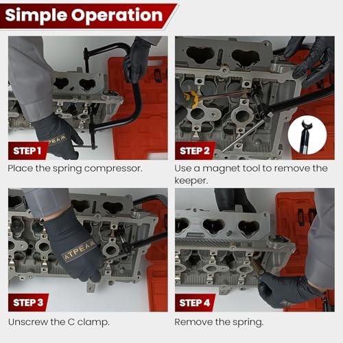 Auto Valve Spring Compressor C Clamp Tool Set Suitable for Motorcycle, ATV,