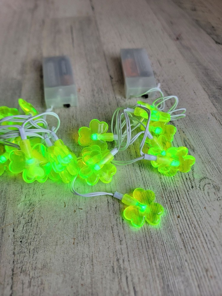 Shamrock mini string light st Patrick day set decor green