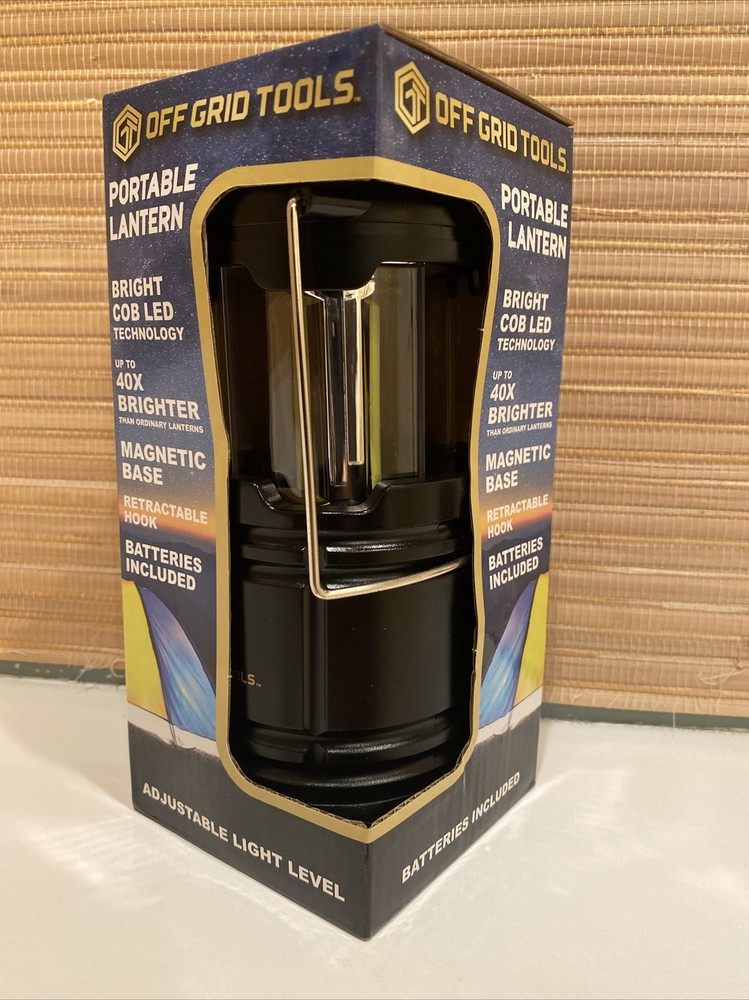 Off Grid Tools Portable Lantern Bright COB LED, Magnetic Base, New